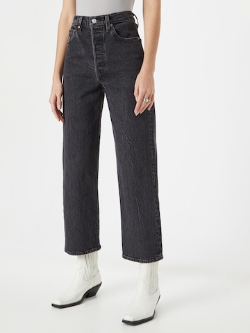 LEVI'S ® Regular Jeans 'Ribcage Straight Ankle' in Zwart: voorkant