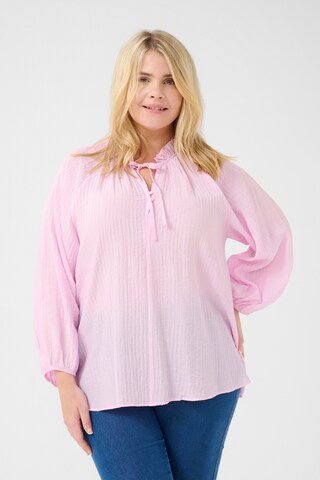 KAFFE CURVE Blouse 'Linna' in Lila: voorkant