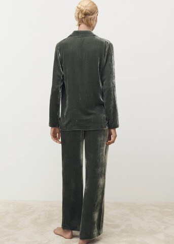 MANGO Pajama Pants 'Xbluti' in Green
