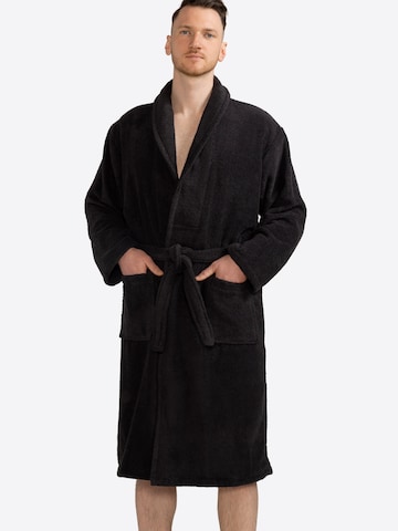 celodoro Long Bathrobe 'Home & Spa Collection' in Black: front