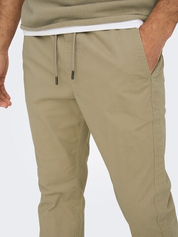 Only & Sons Regular Trousers 'LINUS' in Beige