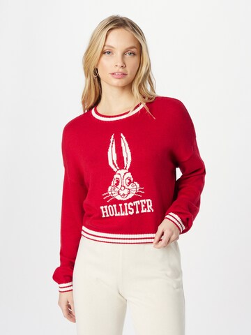 HOLLISTER Πουλόβερ σε κόκκινο: μπροστά