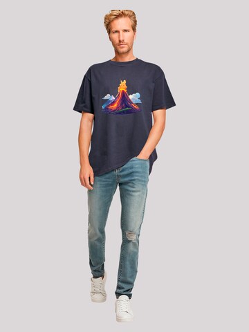T-Shirt 'Vulkanausbruch' F4NT4STIC en bleu
