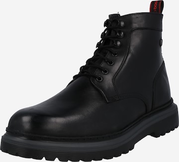 base London Boots med snörning 'MASSIMO' i svart: framsida