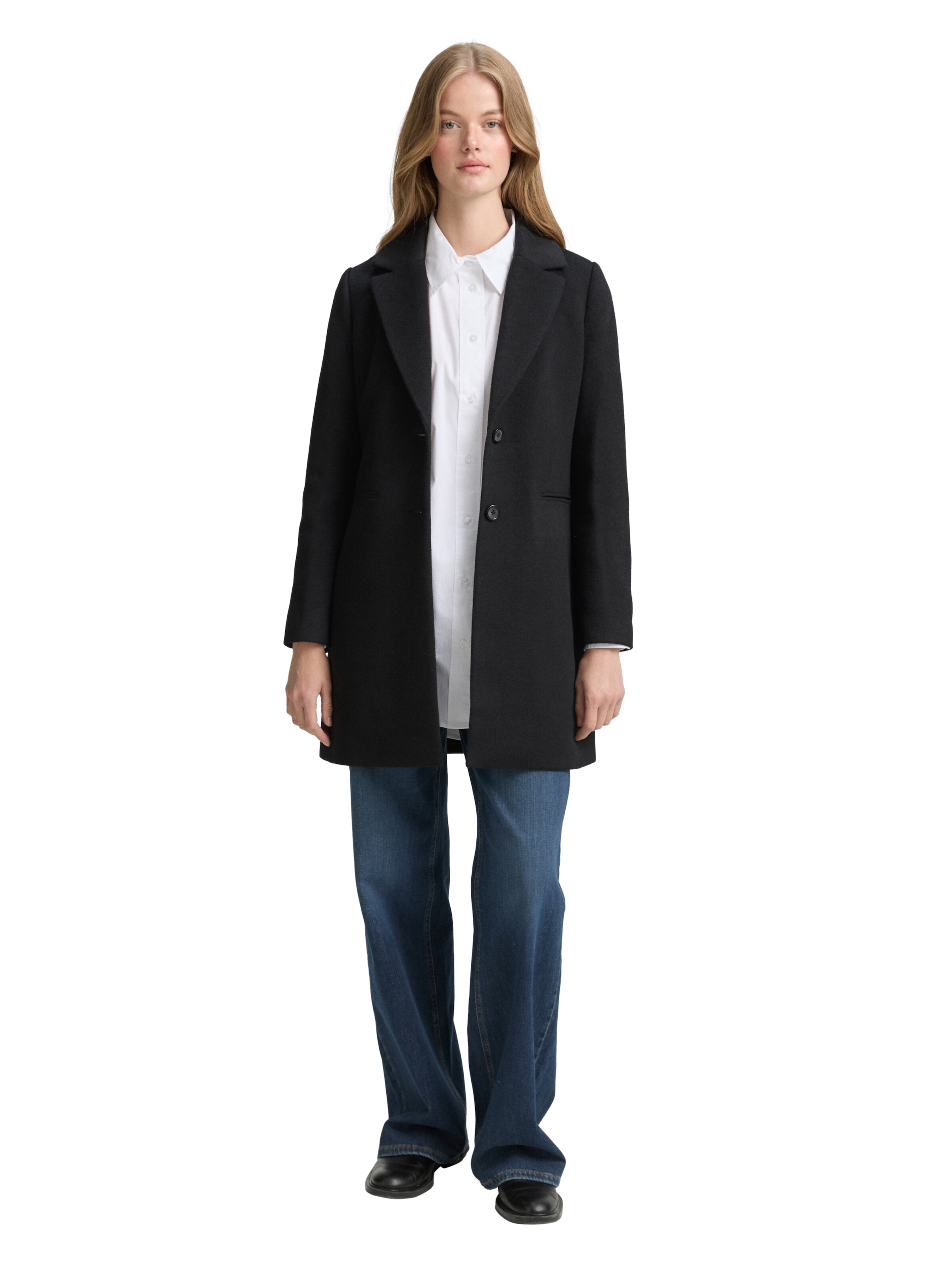 TOM TAILOR DENIM Between-Seasons Coat in Black