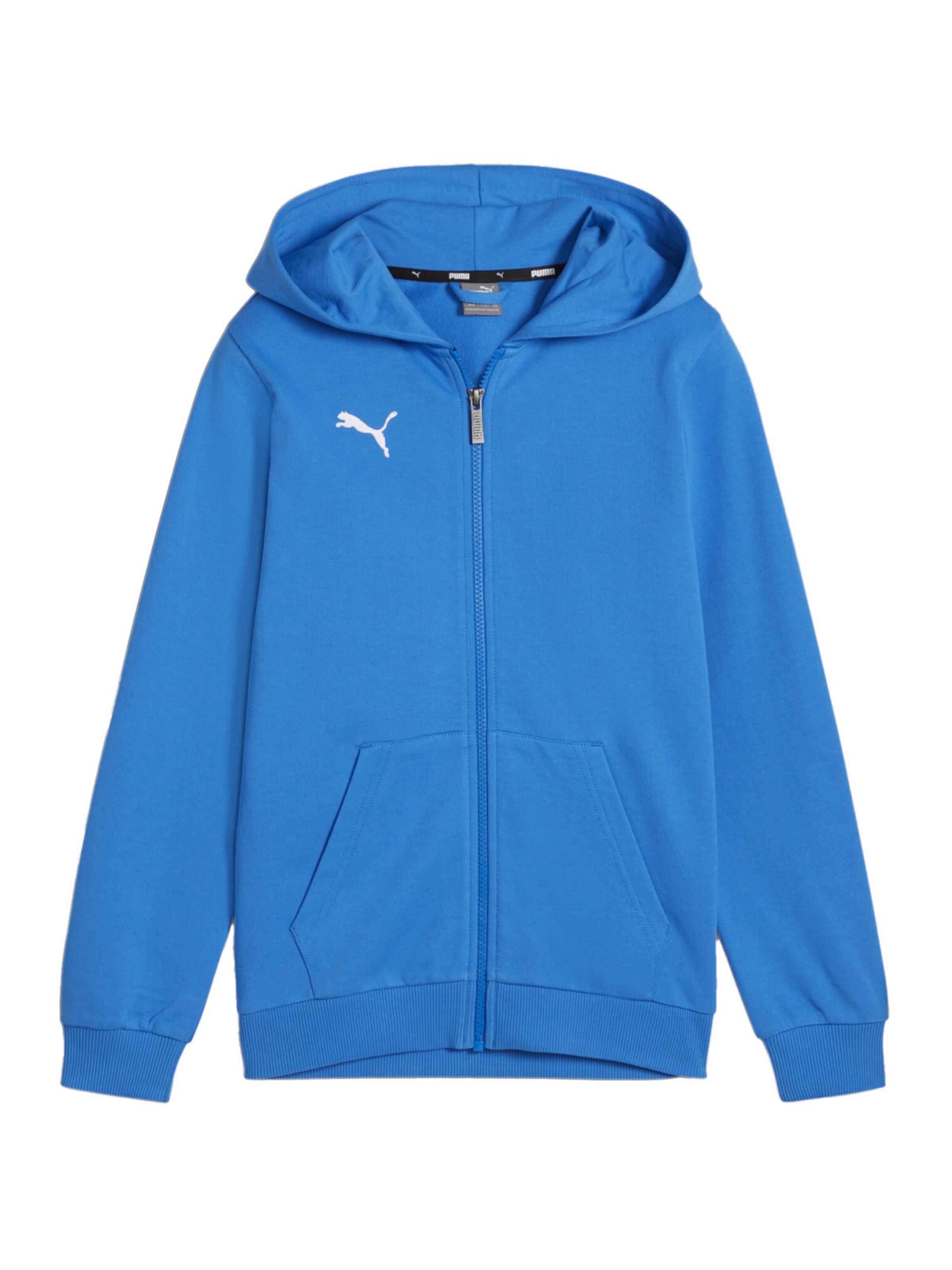 PUMA Athletic Zip-Up Hoodie 'Team Goal' in Blue: front
