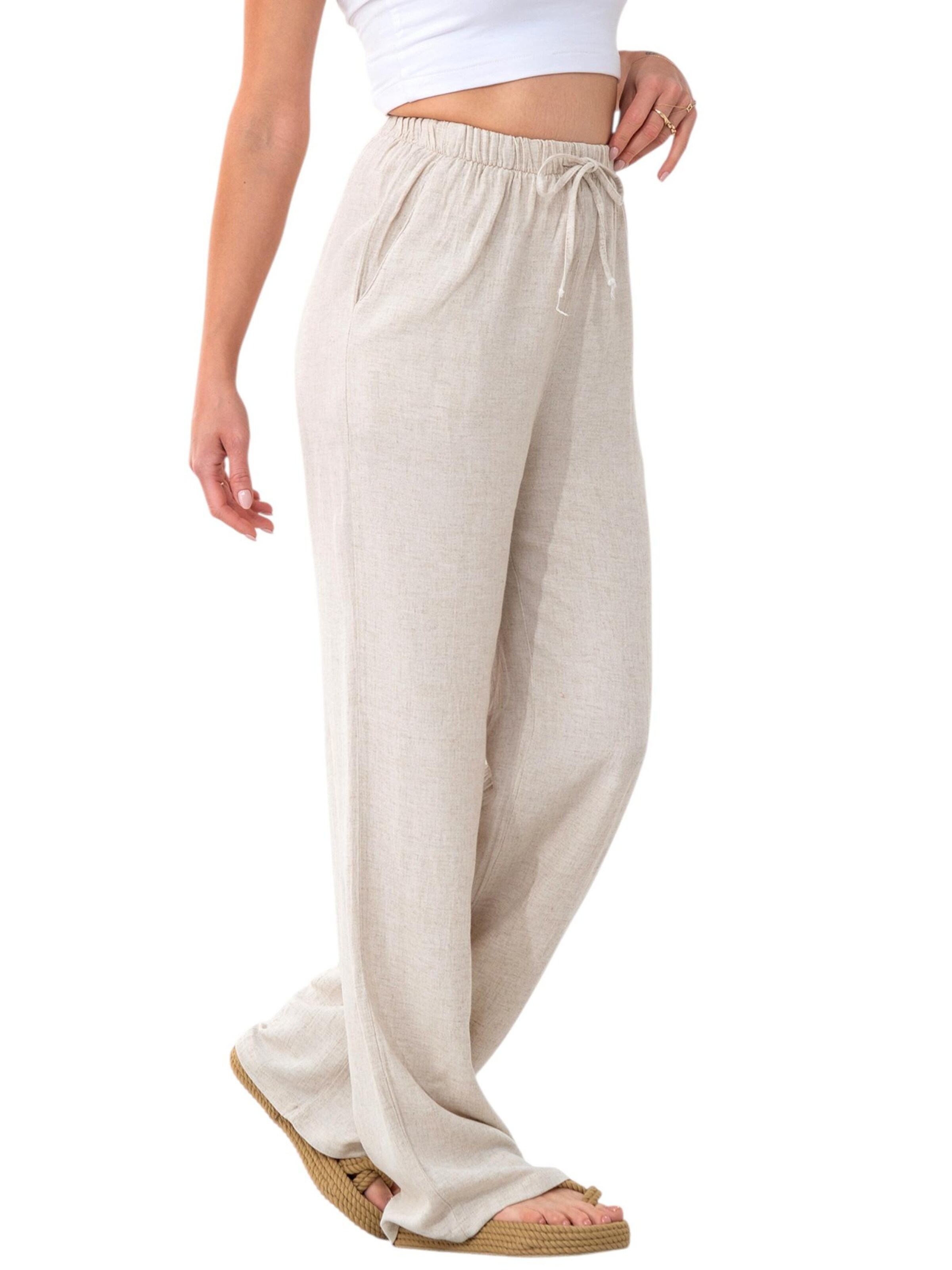 WENOR Wide leg Broek 'SAIRA' in Beige