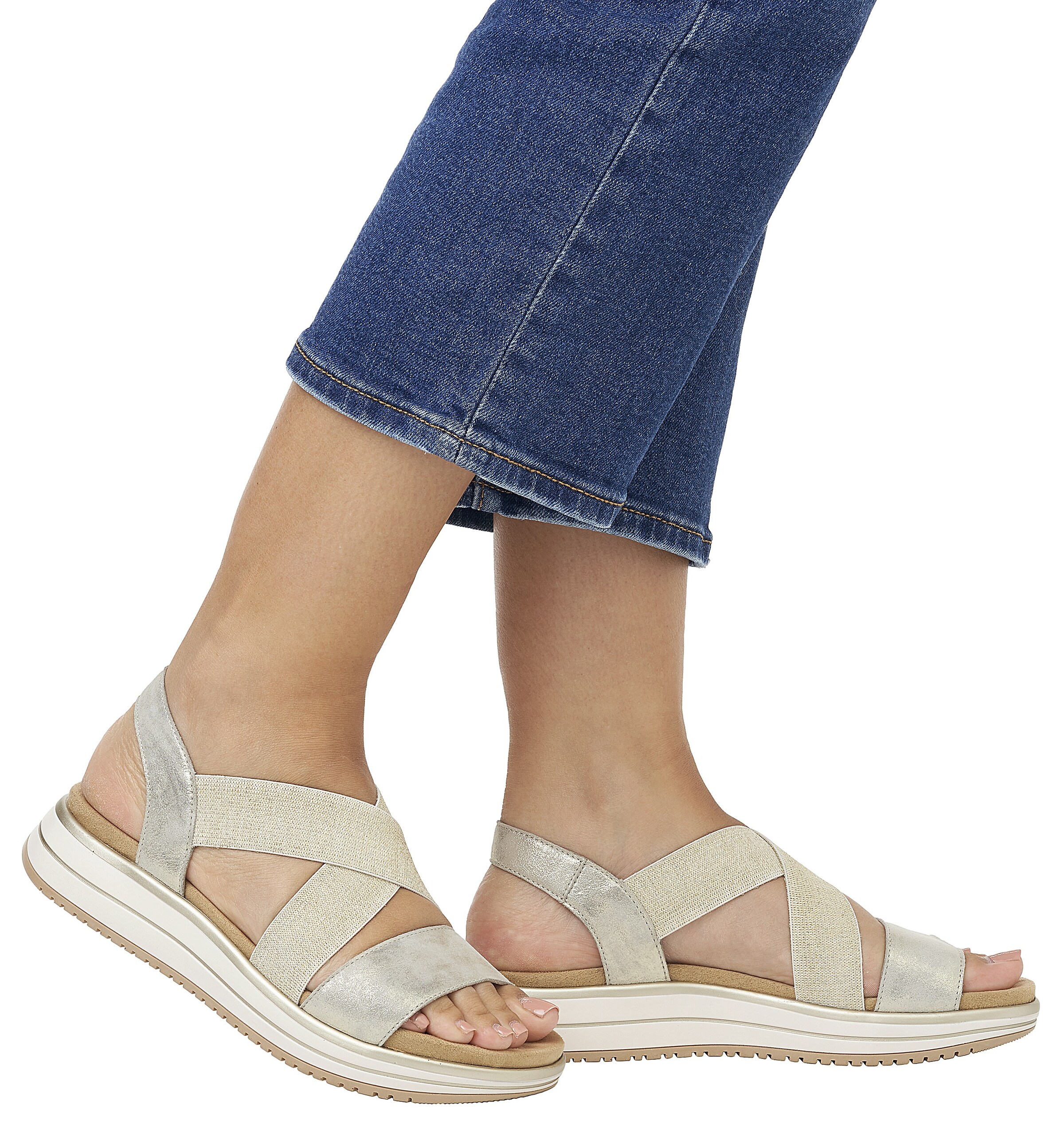 REMONTE Strap Sandals in Beige