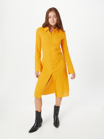 WEEKDAY Shirt dress in Yellow: front