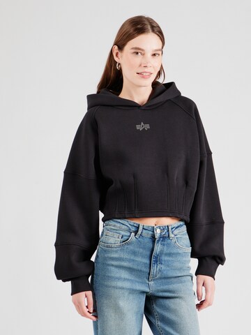 ALPHA INDUSTRIES Μπλούζα φούτερ σε μαύρο: μπροστά