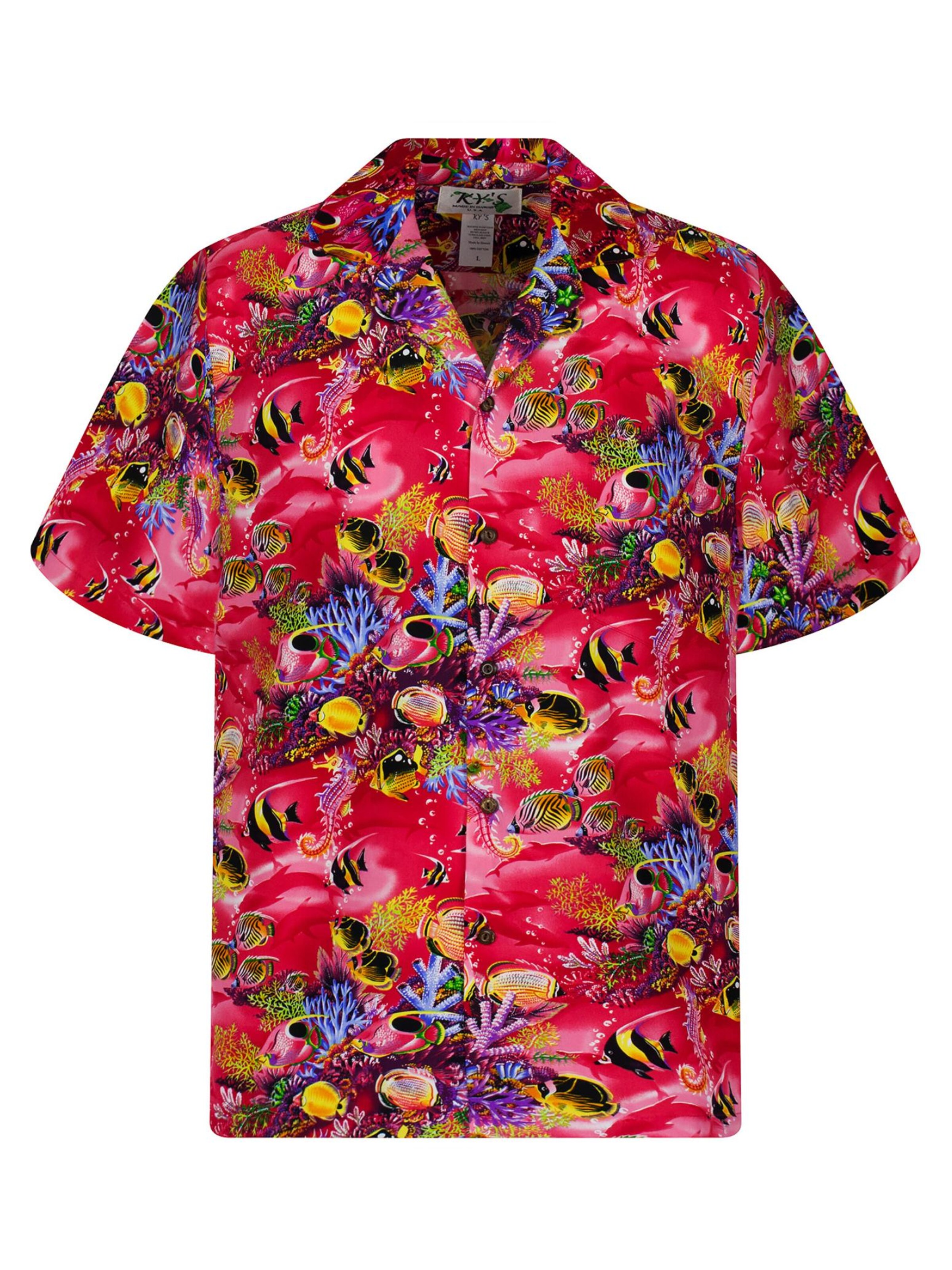 KY's Button Up Shirt 'Aquarium' in Red, Item view