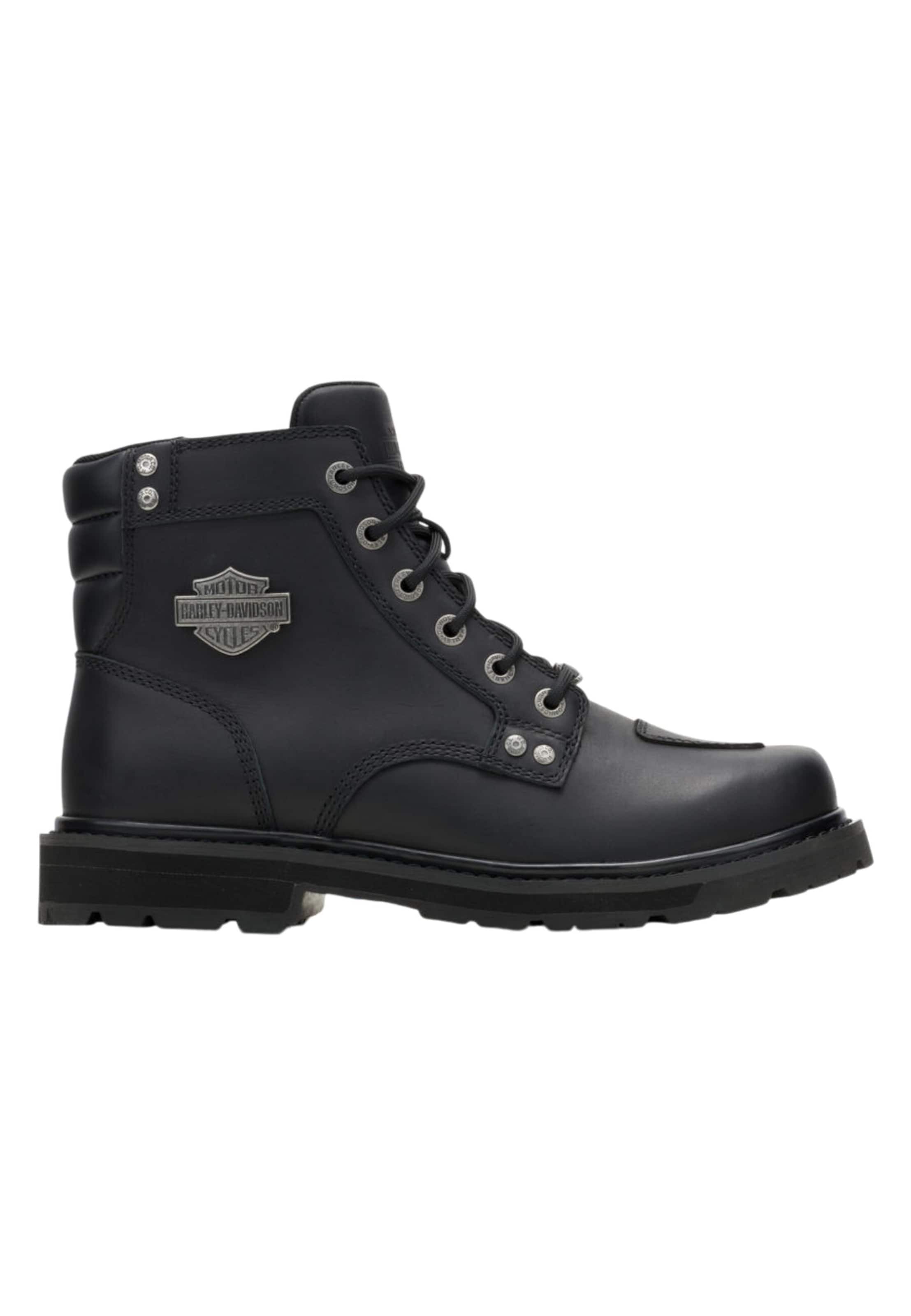 Harley Davidson - Bota com atacadores em preto: frente