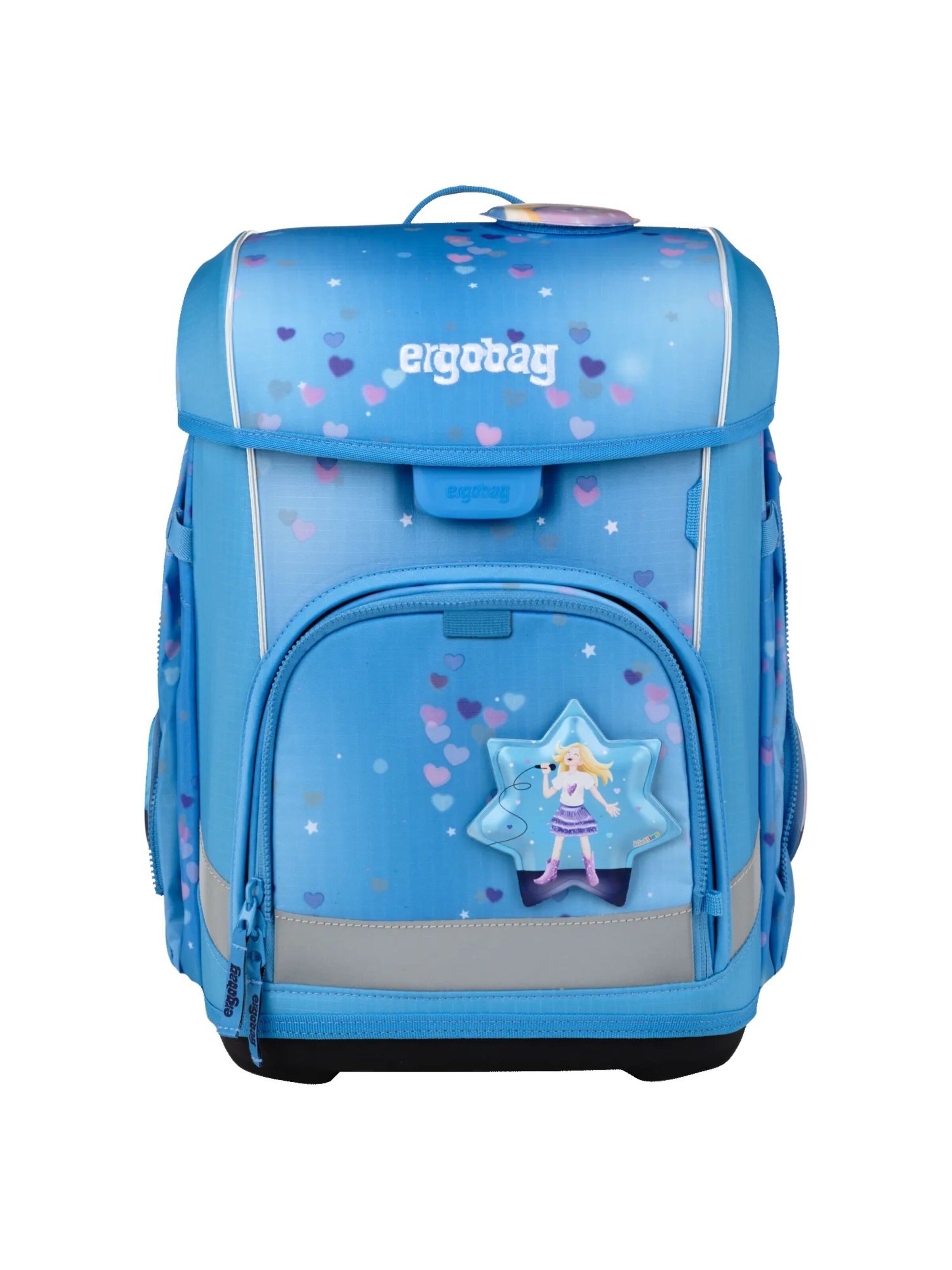 ergobag Backpack 'Schulranzen-Set cubo light Set' in Blue