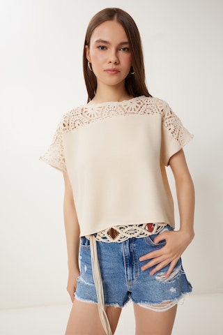 Happiness İstanbul Μπλούζα σε μπεζ: μπροστά