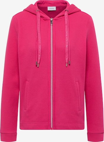 CECIL Zip-Up Hoodie in Pink: front