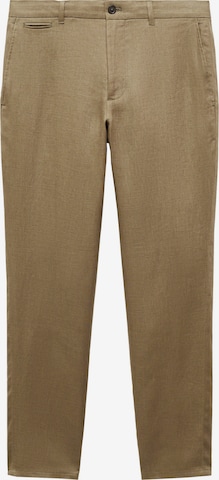 Coupe slim Pantalon chino 'OYSTER' MANGO MAN en vert : devant