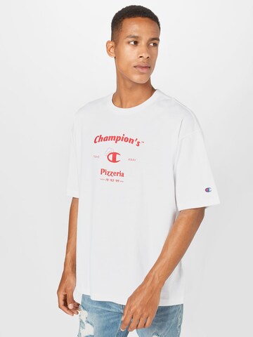 T-Shirt Champion Reverse Weave en blanc : devant