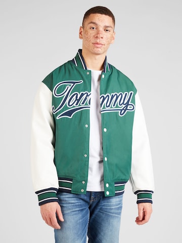 Tommy Jeans Tussenjas in Groen: voorkant