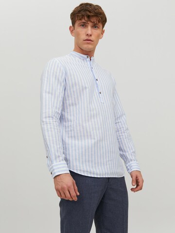 JACK & JONES Slim fit Button Up Shirt 'Summer' in Blue: front