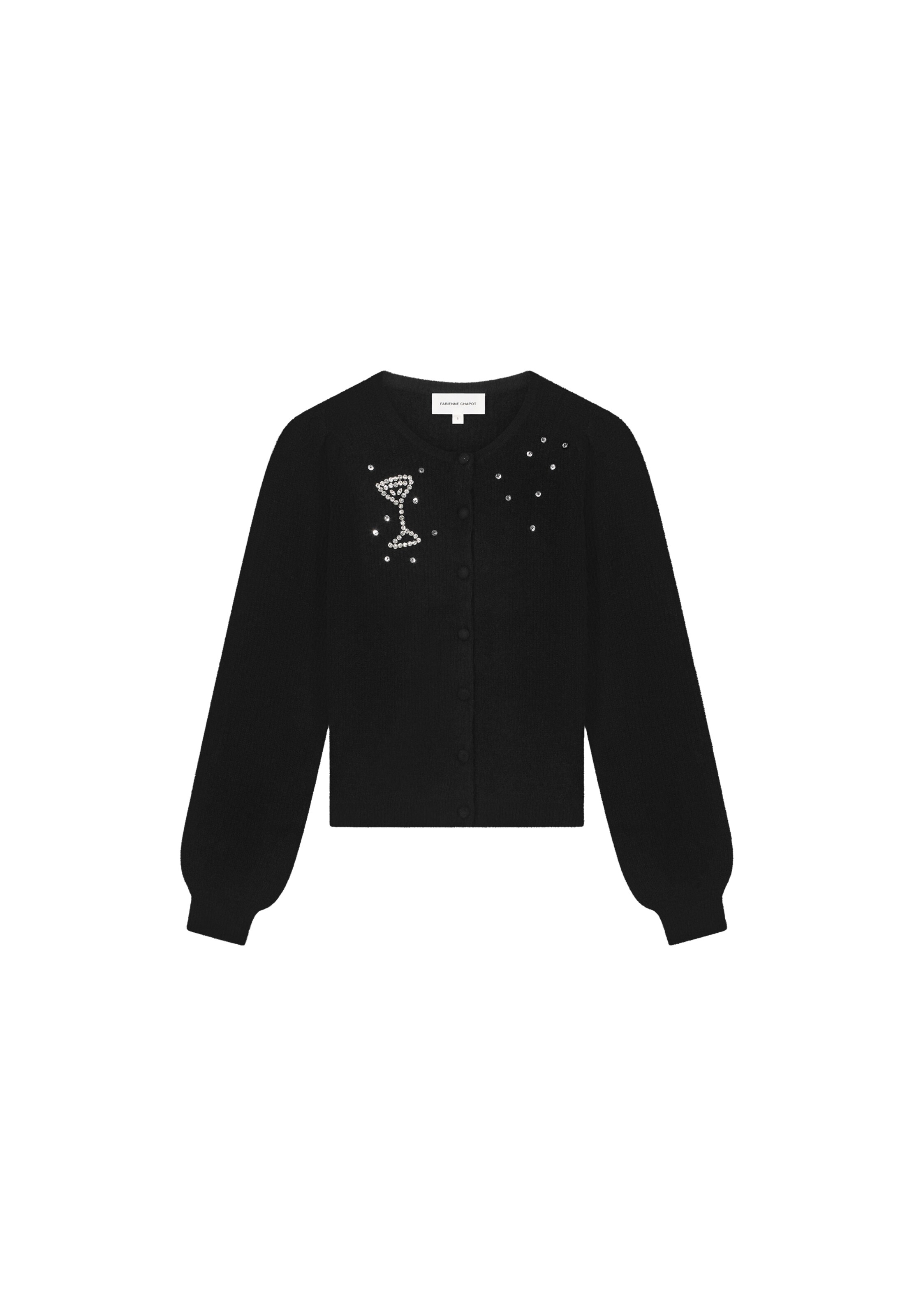 Fabienne Chapot Knit Cardigan in Black: front