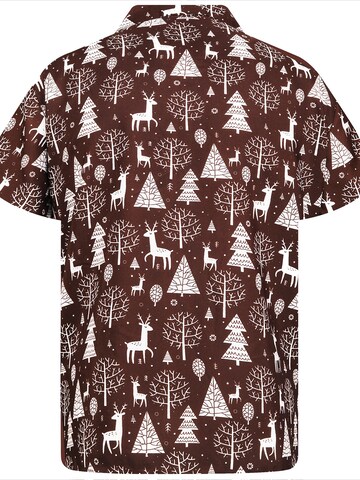 King Kameha Regular fit Button Up Shirt 'Christmas Reindeer' in 