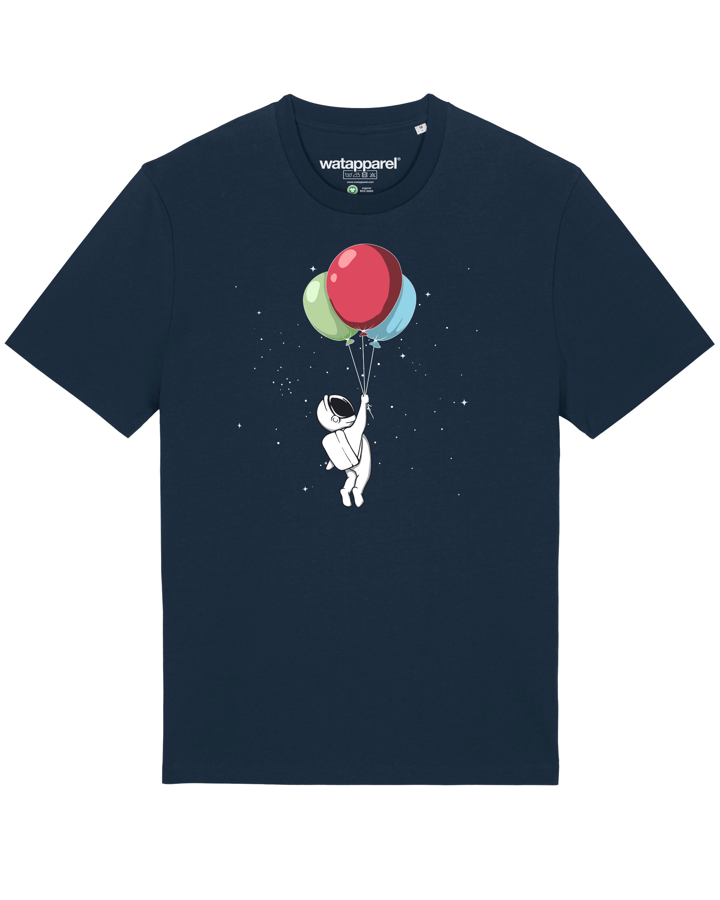 Watapparel Shirt 'Little Balloon Astronaut' in Blauw: voorkant
