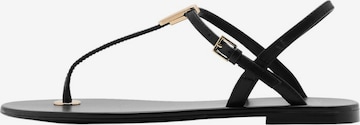 MANGO T-Bar Sandals 'Noma' in Black: front