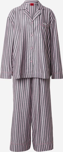 HUGO Pidžama u siva melange / roza / bijela, Pregled proizvoda