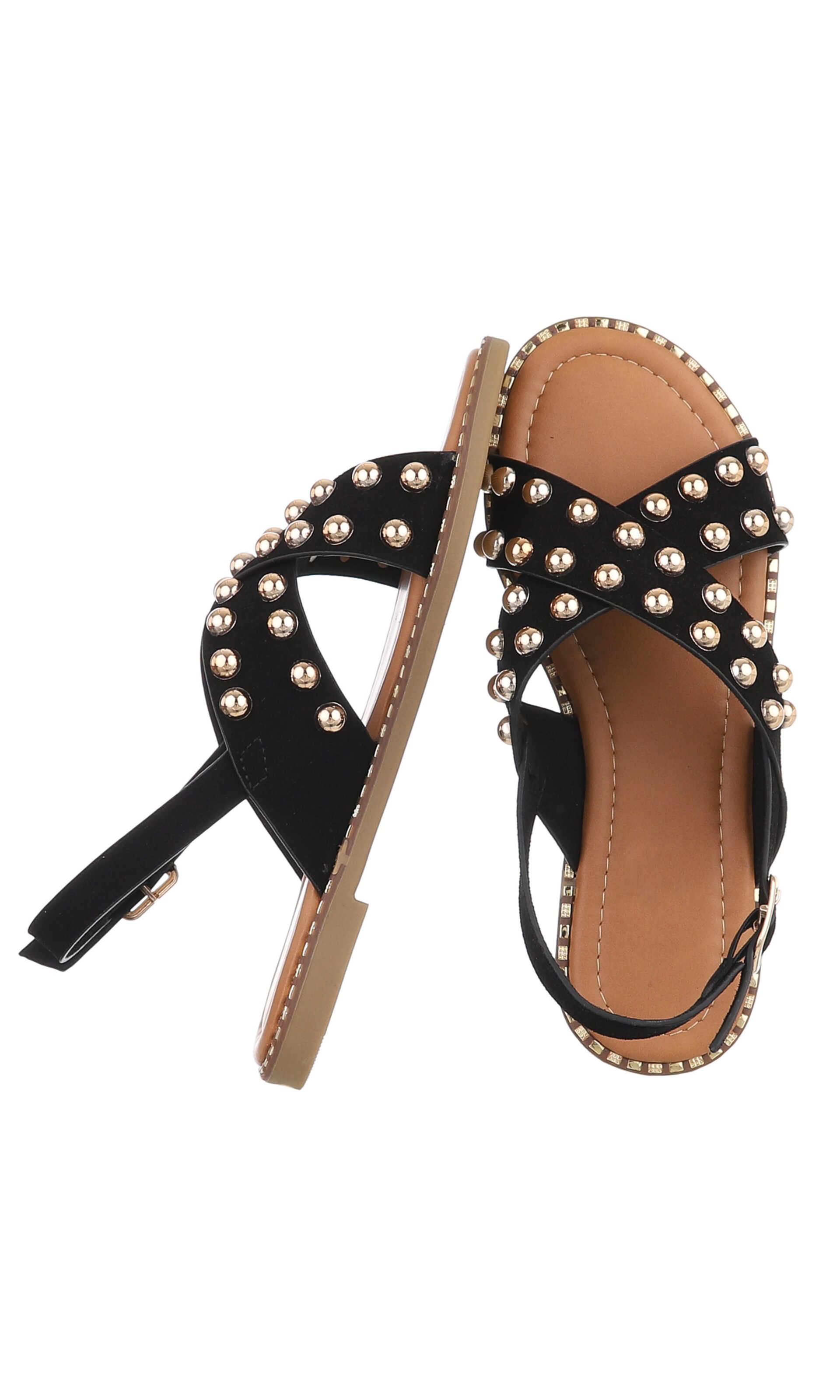 Ital-Design Strap Sandals in Black