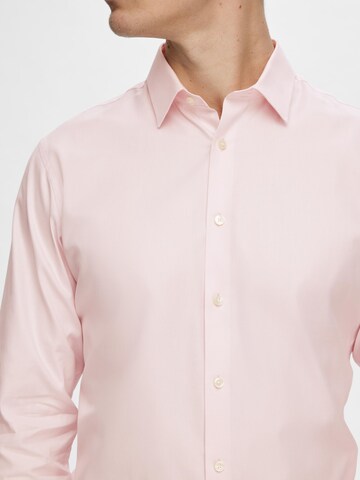 SELECTED HOMME - Slim Fit Camisa 'Ethan' em rosa