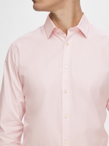 SELECTED HOMME Slim fit Button Up Shirt 'Ethan' in Pink