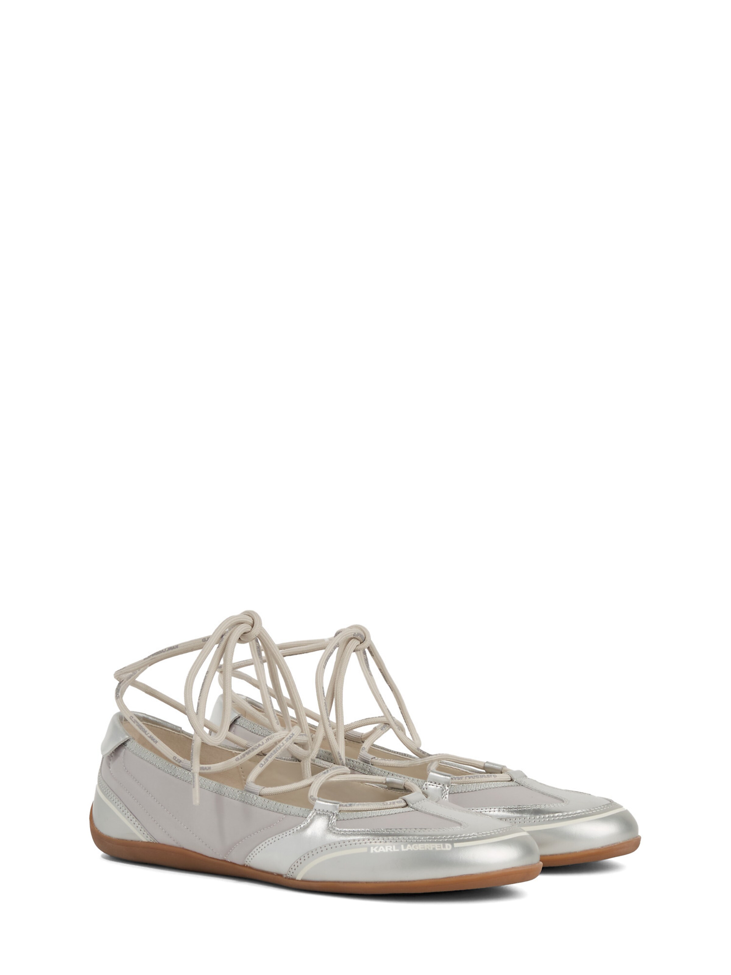 KARL LAGERFELD JEANS Strap ballerina 'Altia' in Silver
