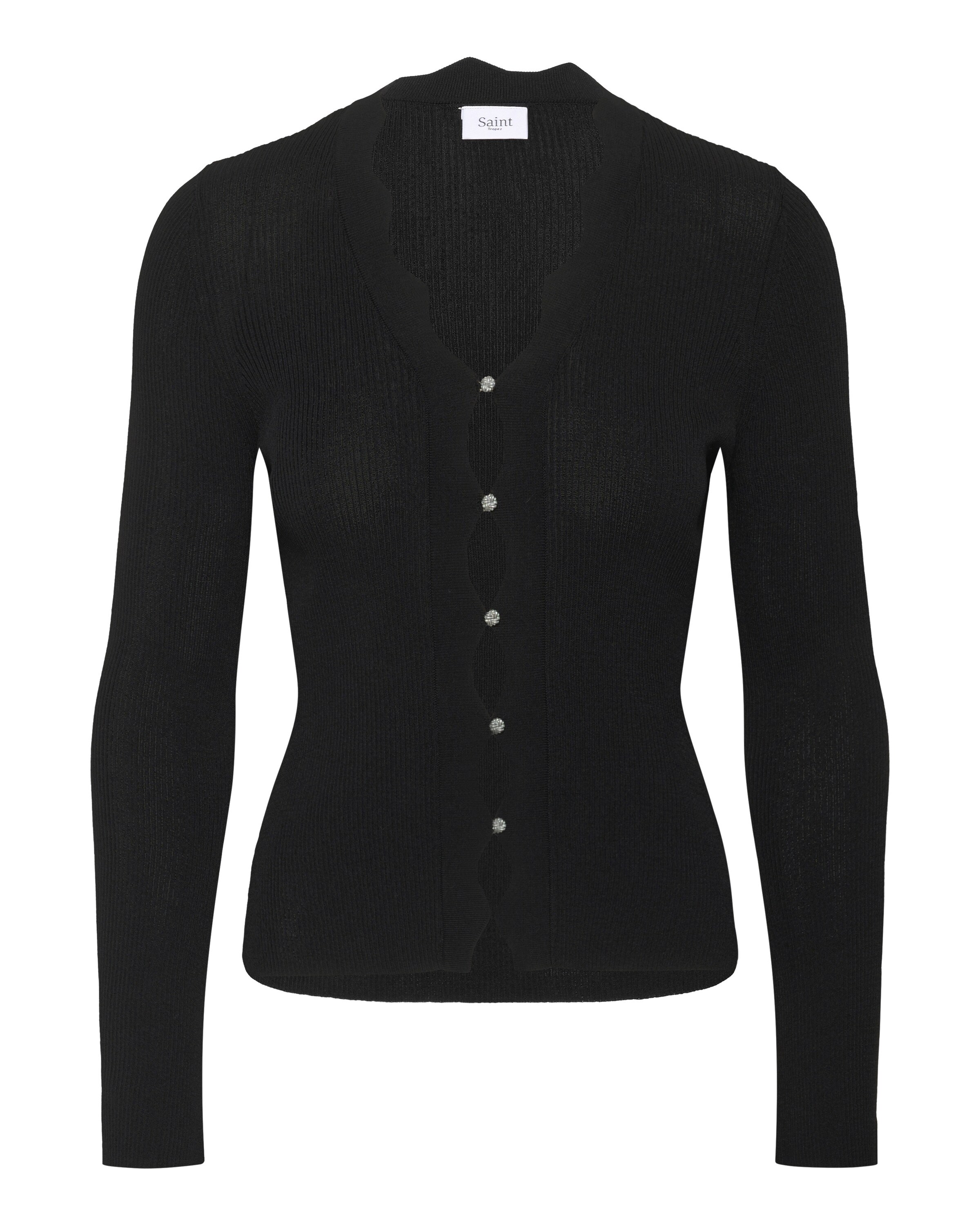 SAINT TROPEZ Knit Cardigan 'SZNori' in Black: front