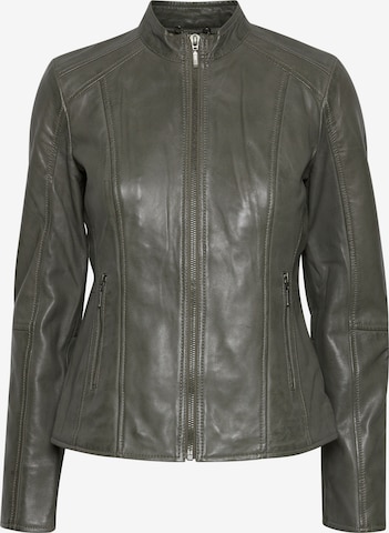 Fransa Between-Season Jacket 'FRBALEATHER' in Green: front