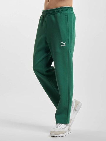 Regular Pantalon 'T7' PUMA en vert