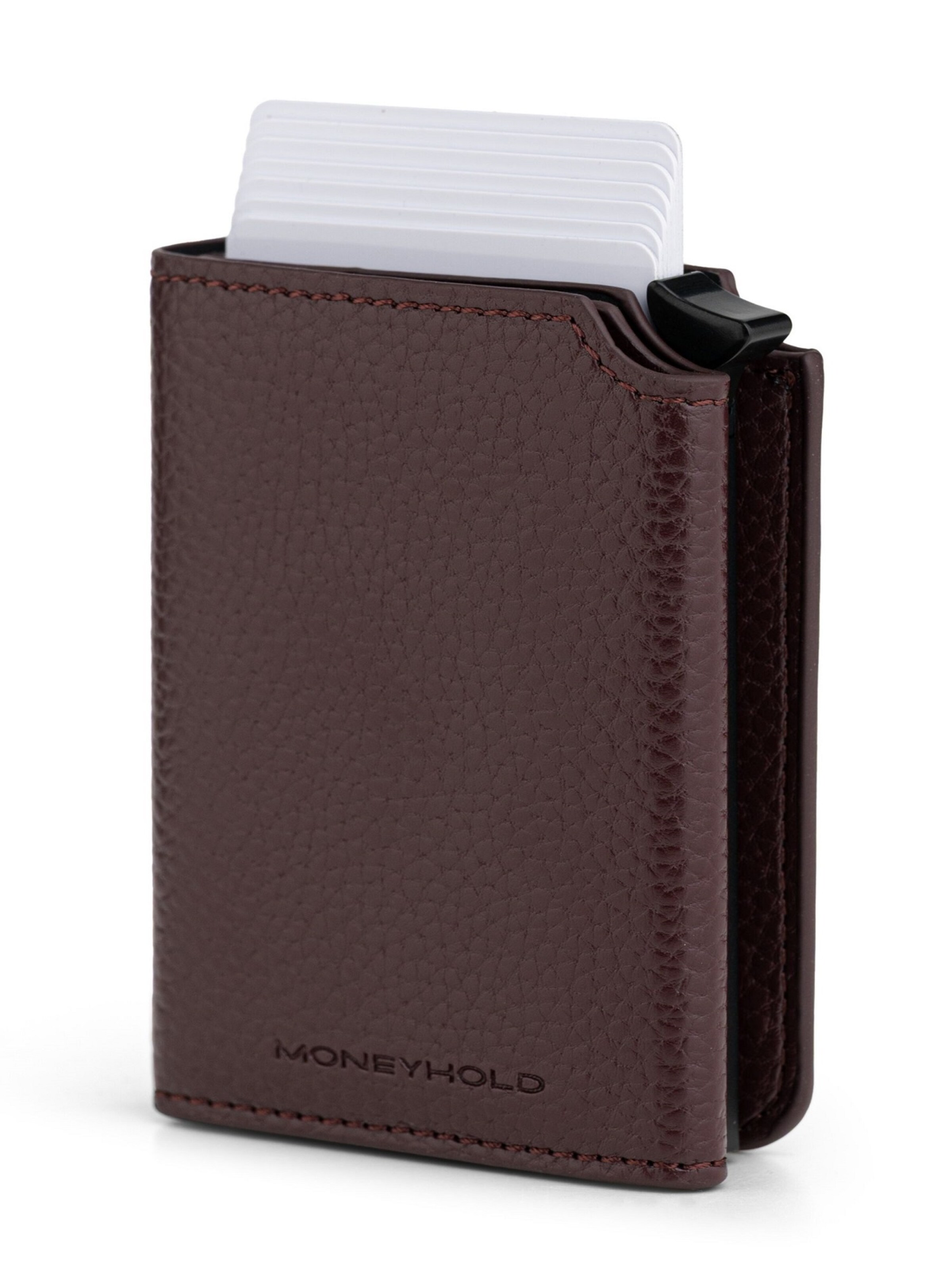 Moneyhold Mini-Portemonnaie Magnet in Braun: Vorderseite