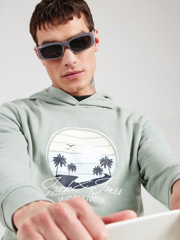 JACK & JONES Sweatshirt 'JJPALM' in Grün