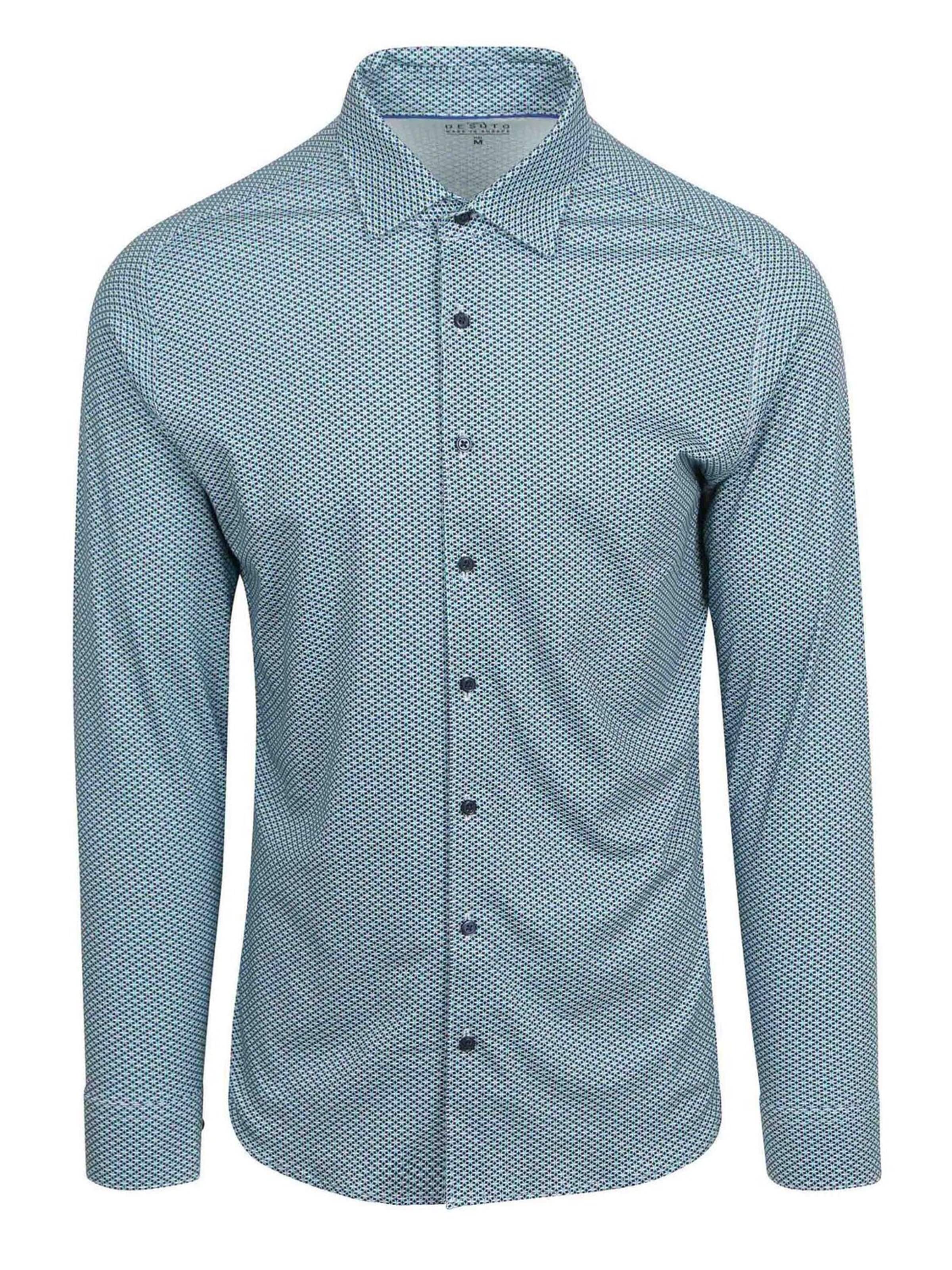 DESOTO Slim fit Button Up Shirt in Green: front