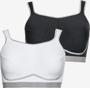 SHEEGO Bralette Sports Bra in Black: front