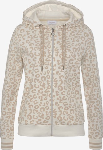 BOYSEN'S Zip-Up Hoodie in Beige: front