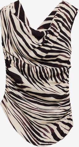 MANGO Paita 'ZEBRI' värissä beige: etupuoli