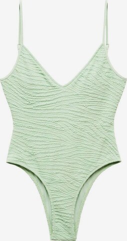 MANGO Triangle Swimsuit 'Samos' in Green: front