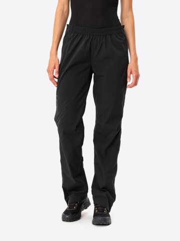 VAUDE Regular Outdoor trousers ' W Yaras Rain Zip P IV ' in Black: front