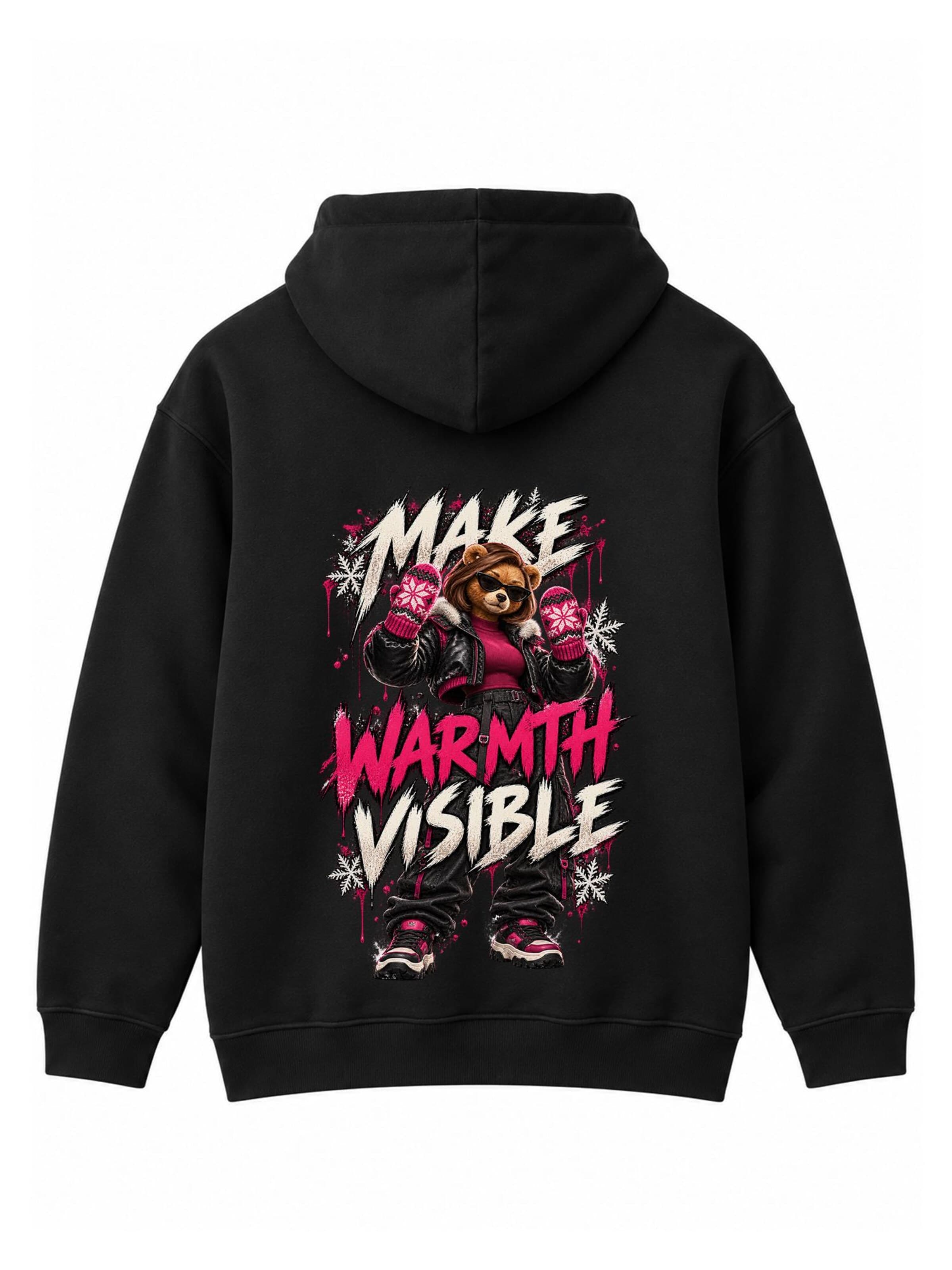 LUNØIR StudioSweater majica 'BOSS Femme Winter Mittens' - crna boja: prednji dio