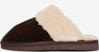 Minnetonka Hausschuh 'Chesney Slide' in creme / braun, Produktansicht