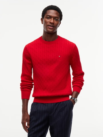 raudona TOMMY HILFIGER Megztinis 'CLASSIC': priekis