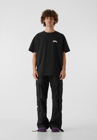 Lost Youth - Camisa 'Flower Waves' em preto