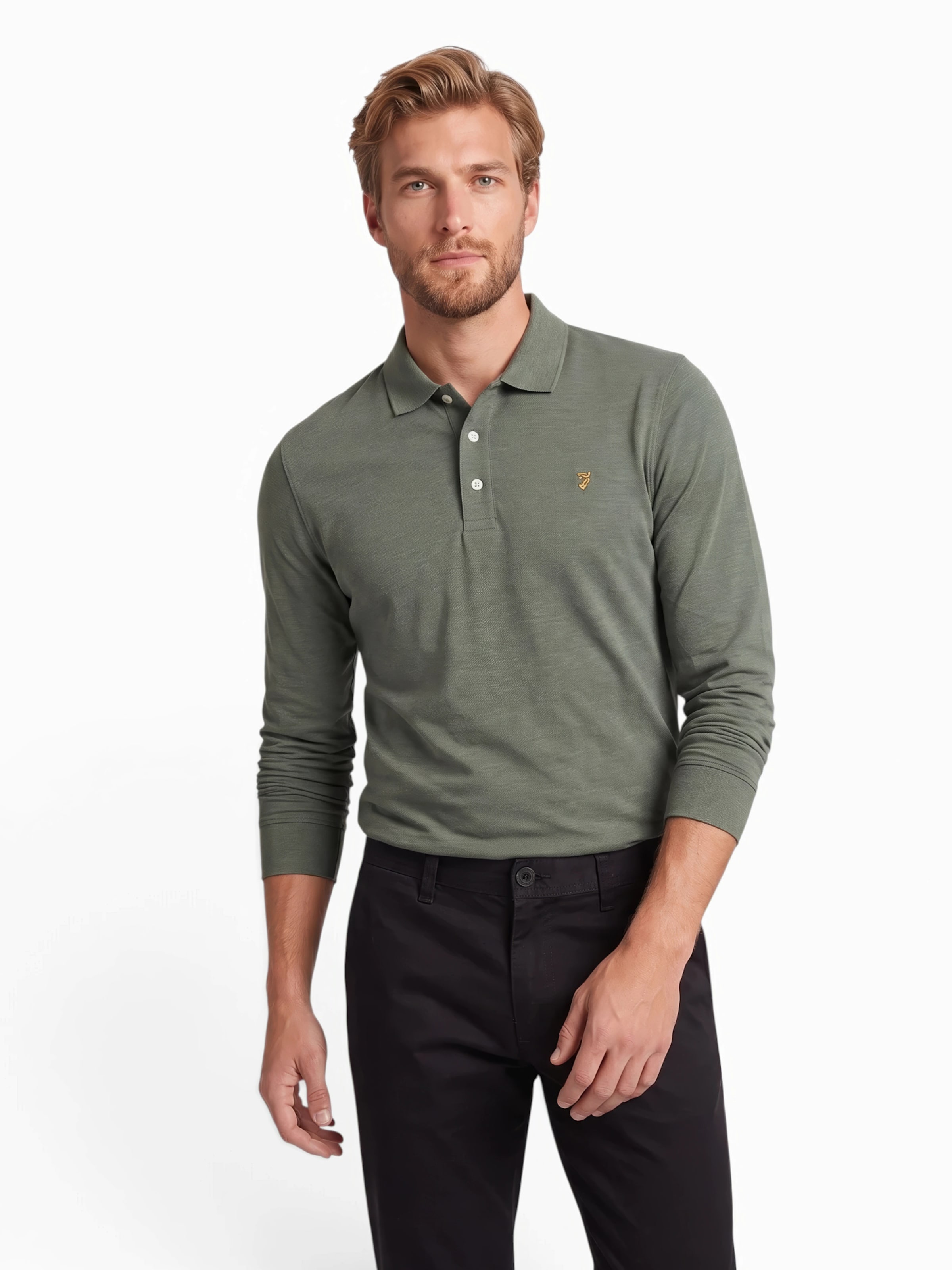 FARAH Poloshirt 'CUNNINGHAM' in Grün: Vorderseite