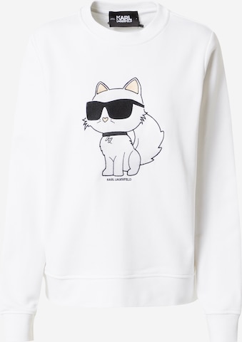 Karl Lagerfeld Sweatshirt 'Choupette' i hvid: forside