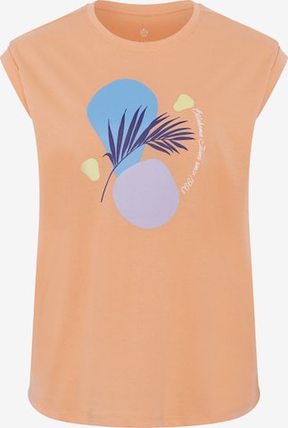 Oklahoma Jeans T-Shirt ' mit Palmen-Motiv ' in Orange: predná strana
